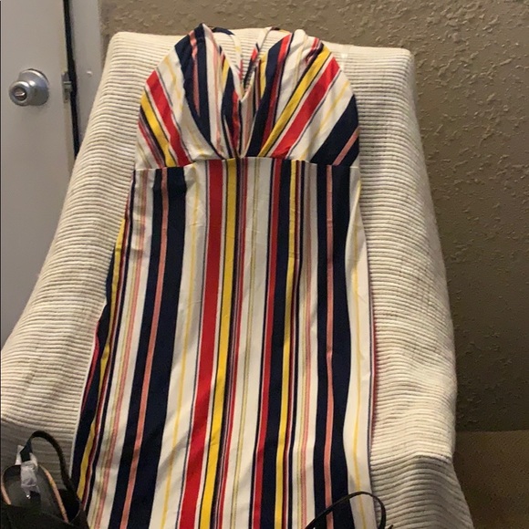 2X Spaghetti Strap Strip Dress - Picture 1 of 1